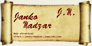 Janko Madžar vizit kartica